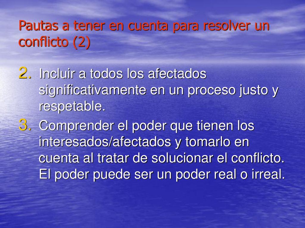 Pautas a tener en cuenta para resolver un conflicto (2)