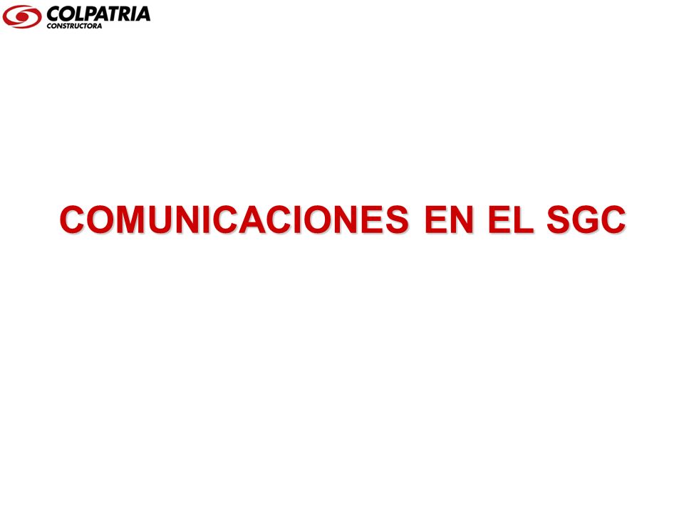 COMUNICACIONES EN EL SGC