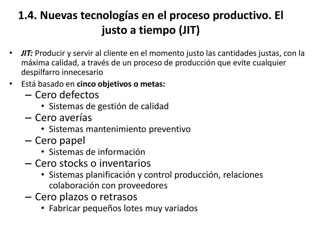 1. 4. Nuevas tecnologías en el proceso productivo