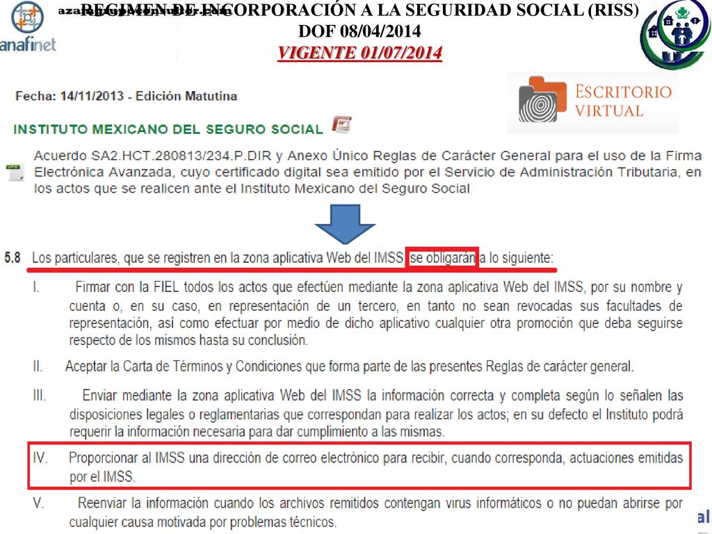 REGIMEN DE INCORPORACIÓN A LA SEGURIDAD SOCIAL (RISS)
