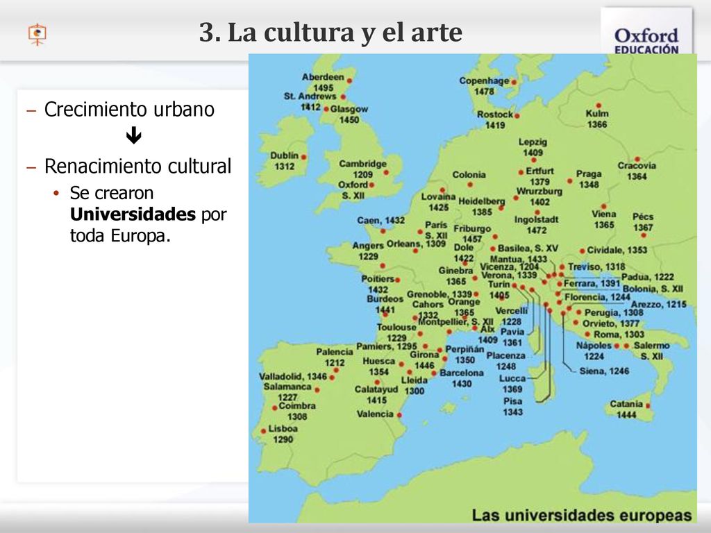 3. La cultura y el arte Crecimiento urbano  Renacimiento cultural