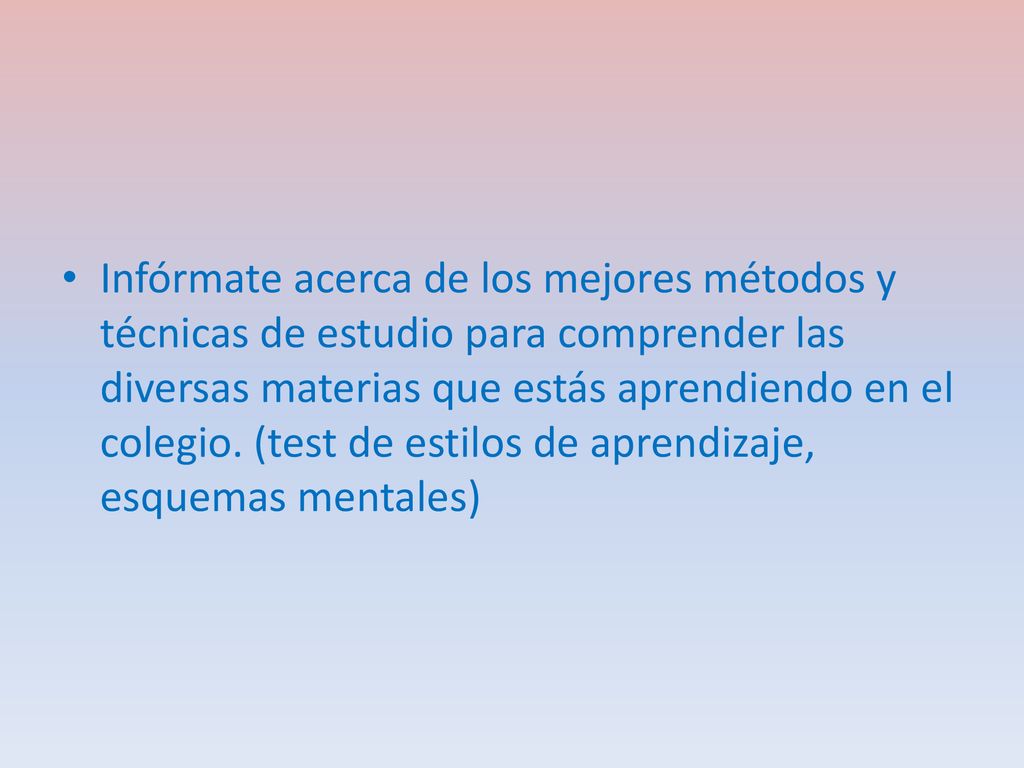 Infórmate acerca de los mejores métodos y técnicas de estudio para comprender las diversas materias que estás aprendiendo en el colegio.