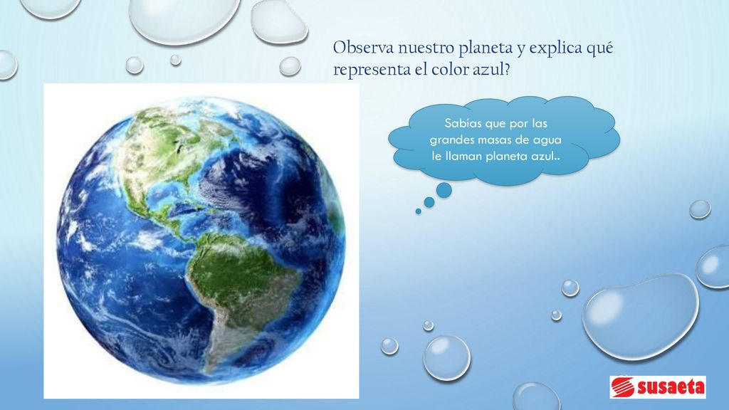 Sabías que por las grandes masas de agua le llaman planeta azul..