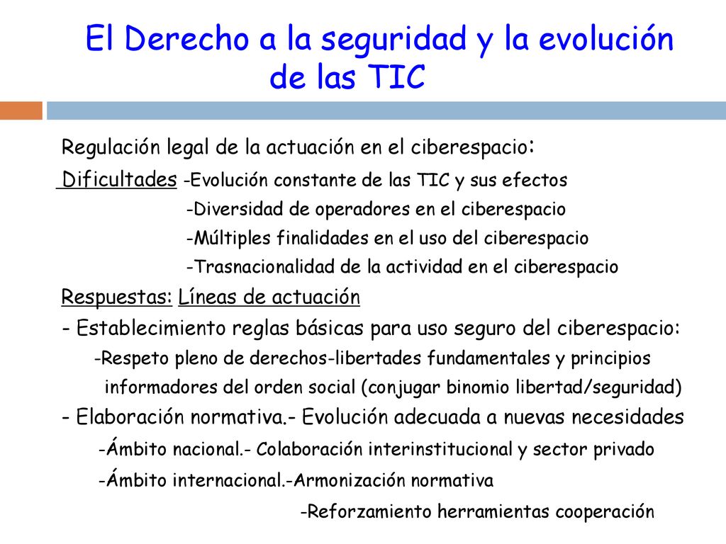 El Derecho a la seguridad y la evolución de las TIC