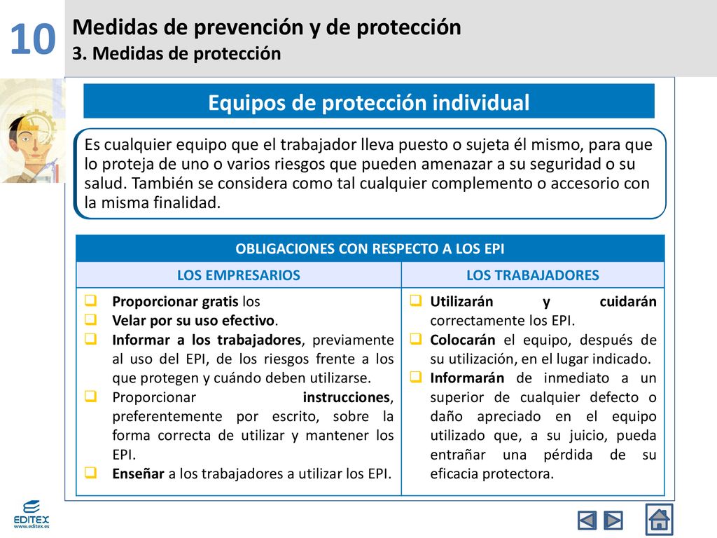 Equipos de protección individual OBLIGACIONES CON RESPECTO A LOS EPI
