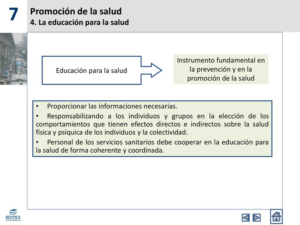Promoción de la salud 4. La educación para la salud