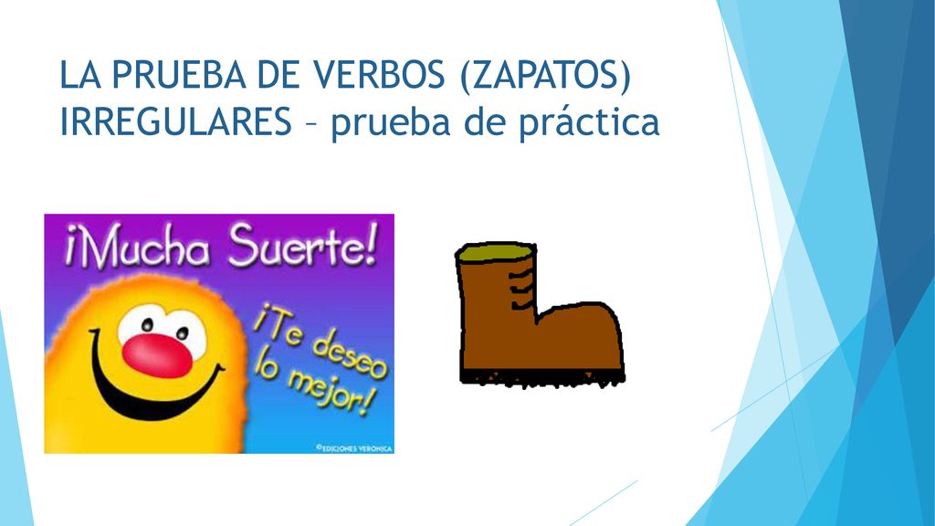 LA PRUEBA DE VERBOS (ZAPATOS) IRREGULARES – prueba de práctica