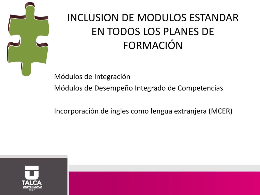 INCLUSION DE MODULOS ESTANDAR EN TODOS LOS PLANES DE FORMACIÓN