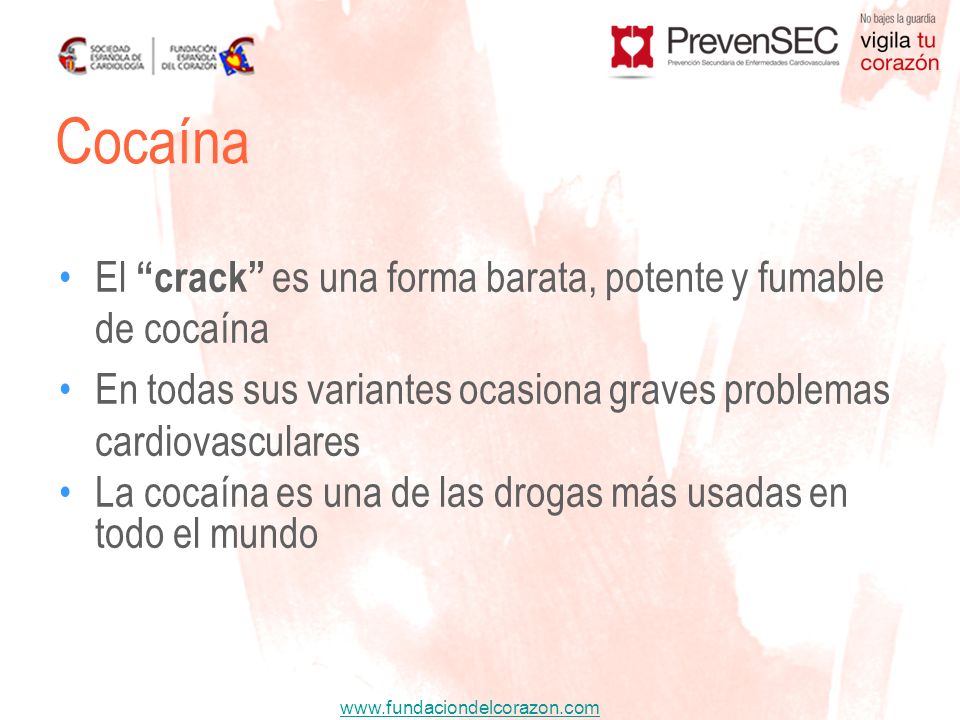 Cocaína El crack es una forma barata, potente y fumable de cocaína
