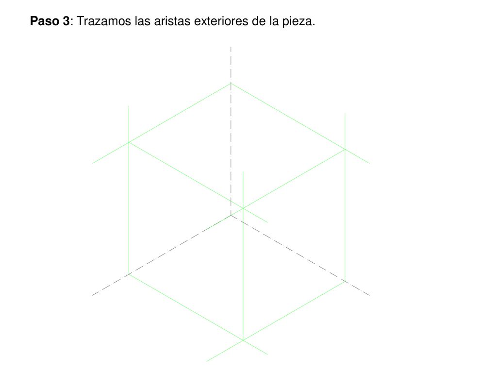Paso 3: Trazamos las aristas exteriores de la pieza.