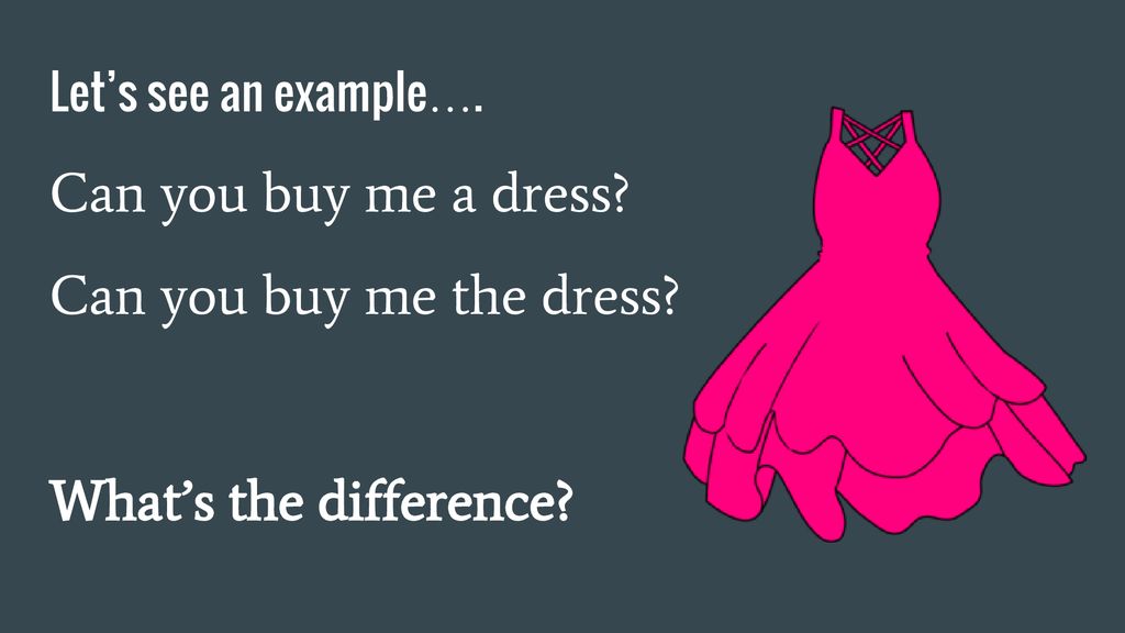 Can you buy me a dress Can you buy me the dress