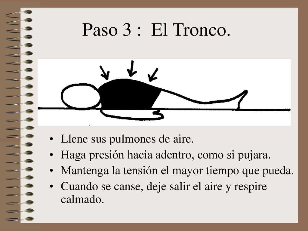 Paso 3 : El Tronco. Llene sus pulmones de aire.