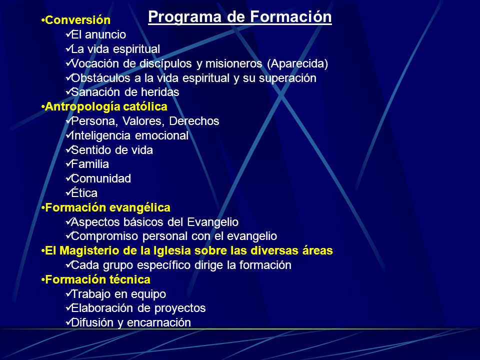 Programa de Formación Conversión El anuncio La vida espiritual