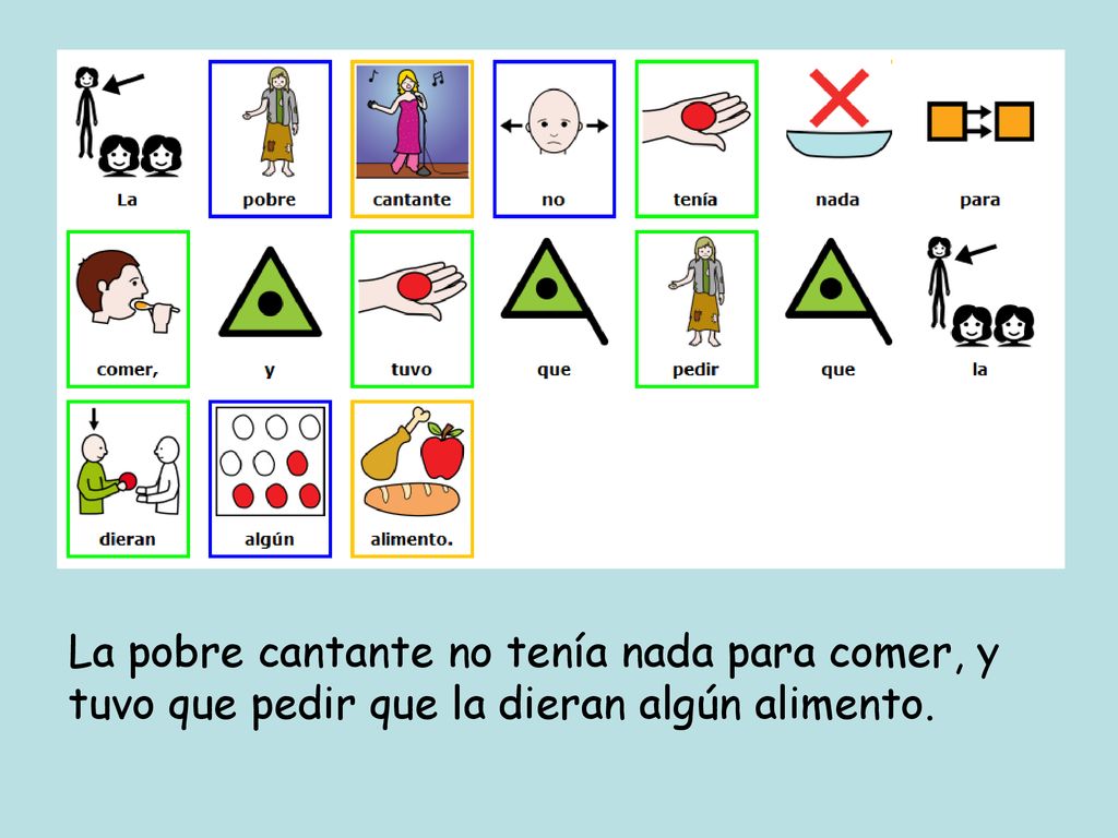 La pobre cantante no tenía nada para comer, y tuvo que pedir que la dieran algún alimento.