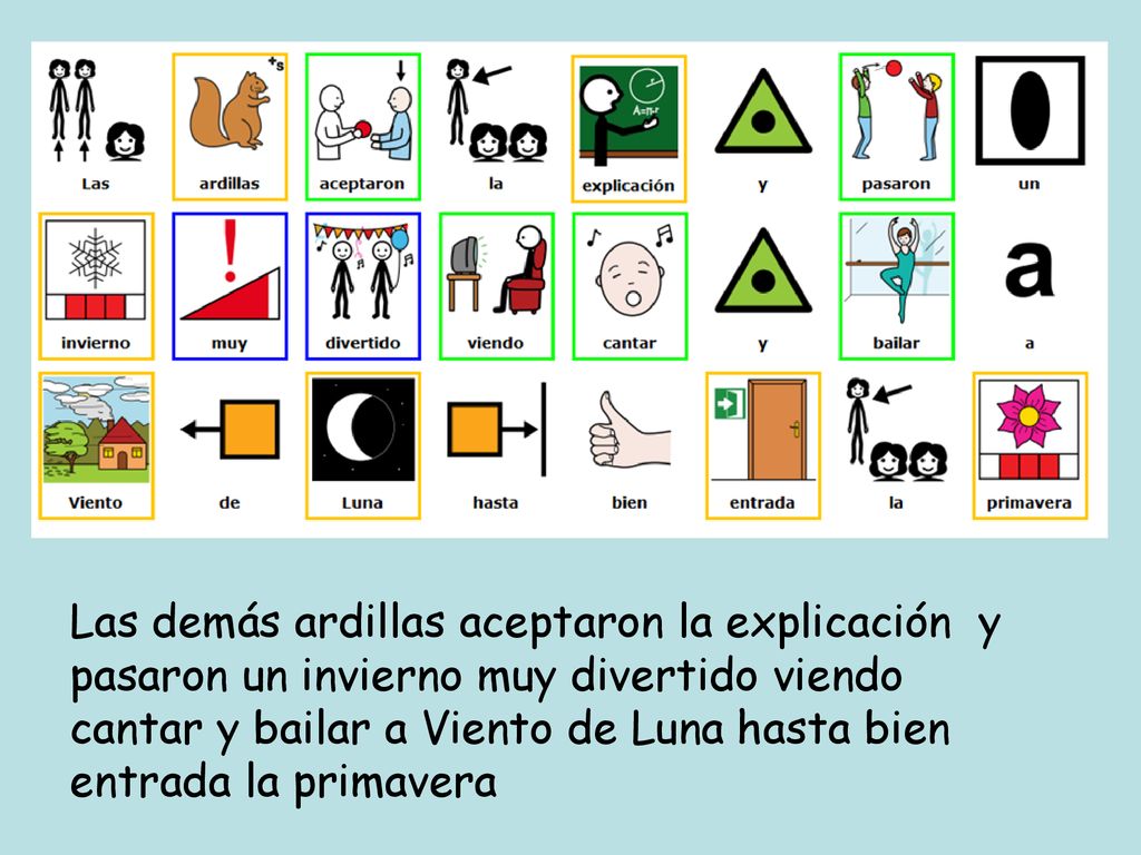 Las demás ardillas aceptaron la explicación y pasaron un invierno muy divertido viendo cantar y bailar a Viento de Luna hasta bien entrada la primavera