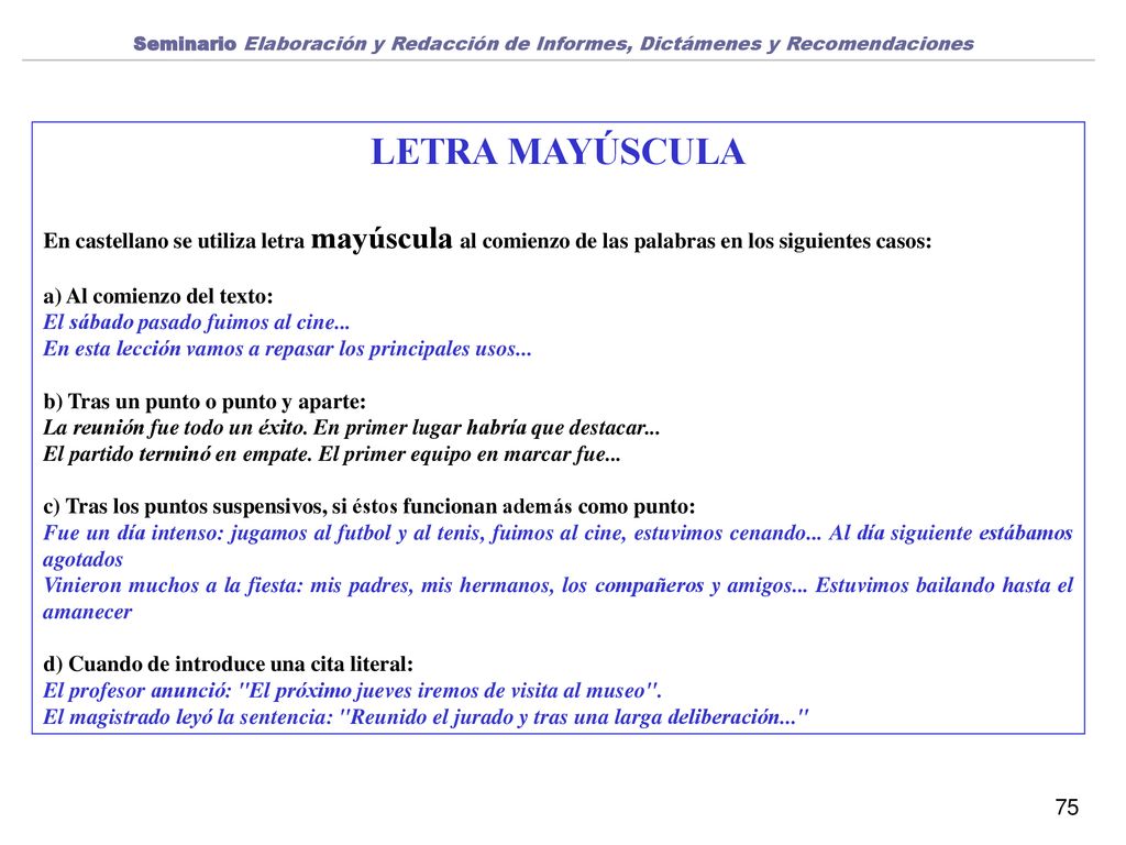 Seminario Elaboración y Redacción de Informes, Dictámenes y Recomendaciones
