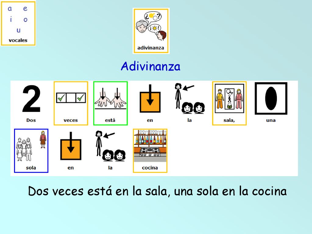 Adivinanza Dos veces está en la sala, una sola en la cocina