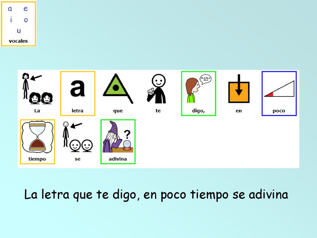 La letra que te digo, en poco tiempo se adivina