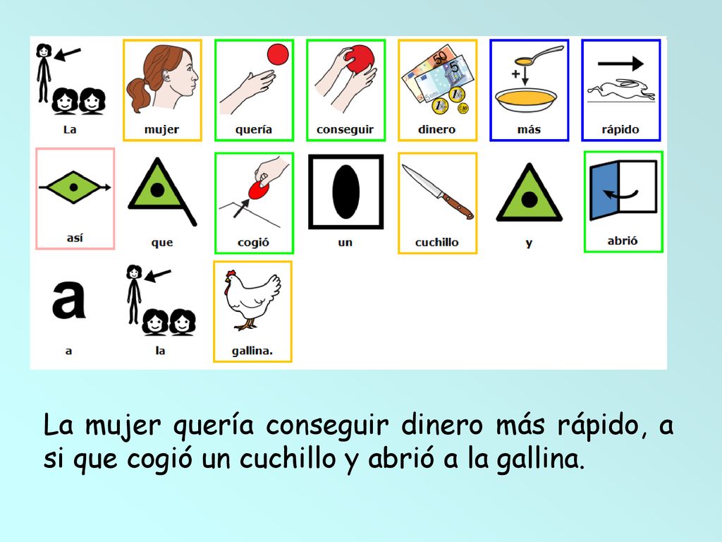 La mujer quería conseguir dinero más rápido, a si que cogió un cuchillo y abrió a la gallina.