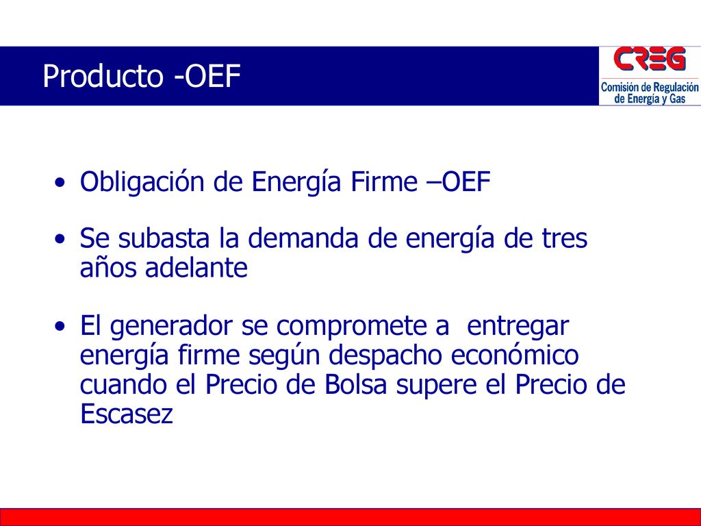 Producto -OEF Obligación de Energía Firme –OEF