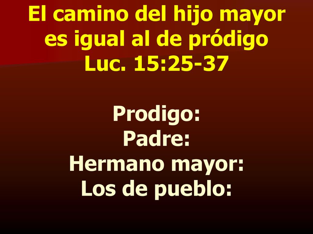 El camino del hijo mayor es igual al de pródigo Luc