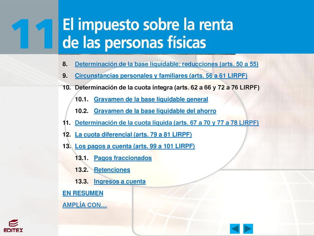 8. Determinación de la base liquidable: reducciones (arts. 50 a 55)