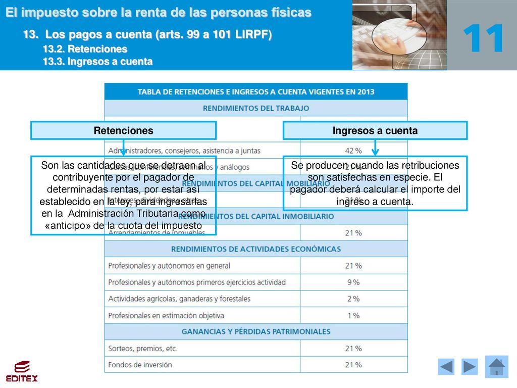 13. Los pagos a cuenta (arts. 99 a 101 LIRPF)