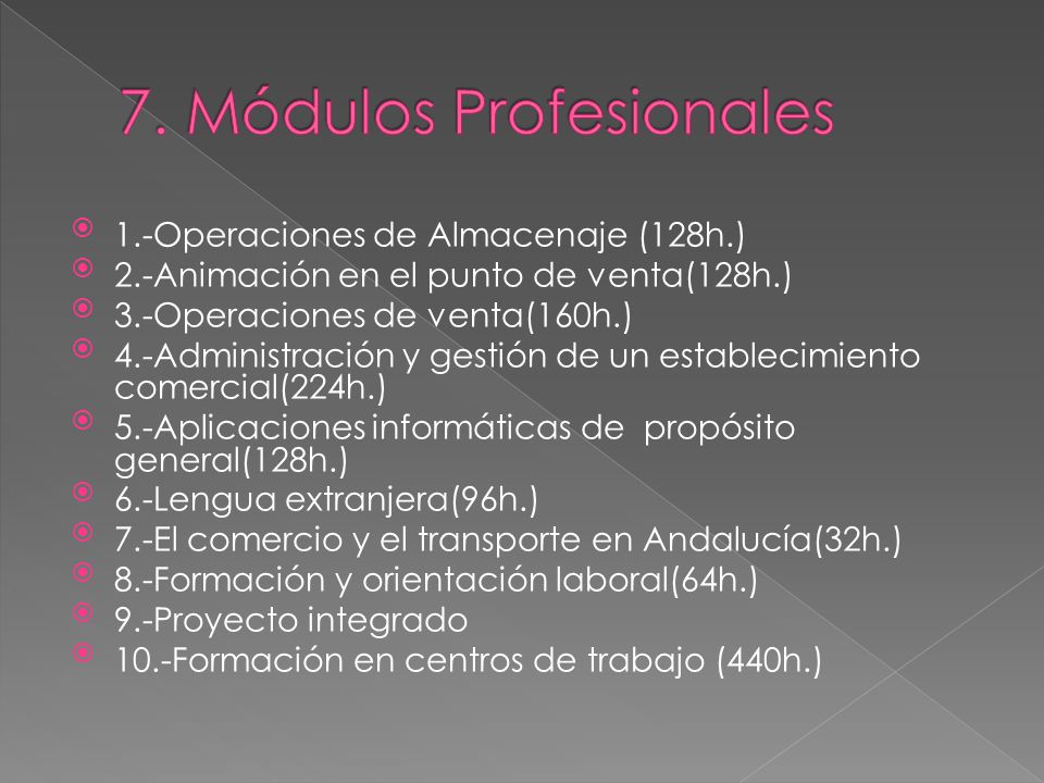 7. Módulos Profesionales