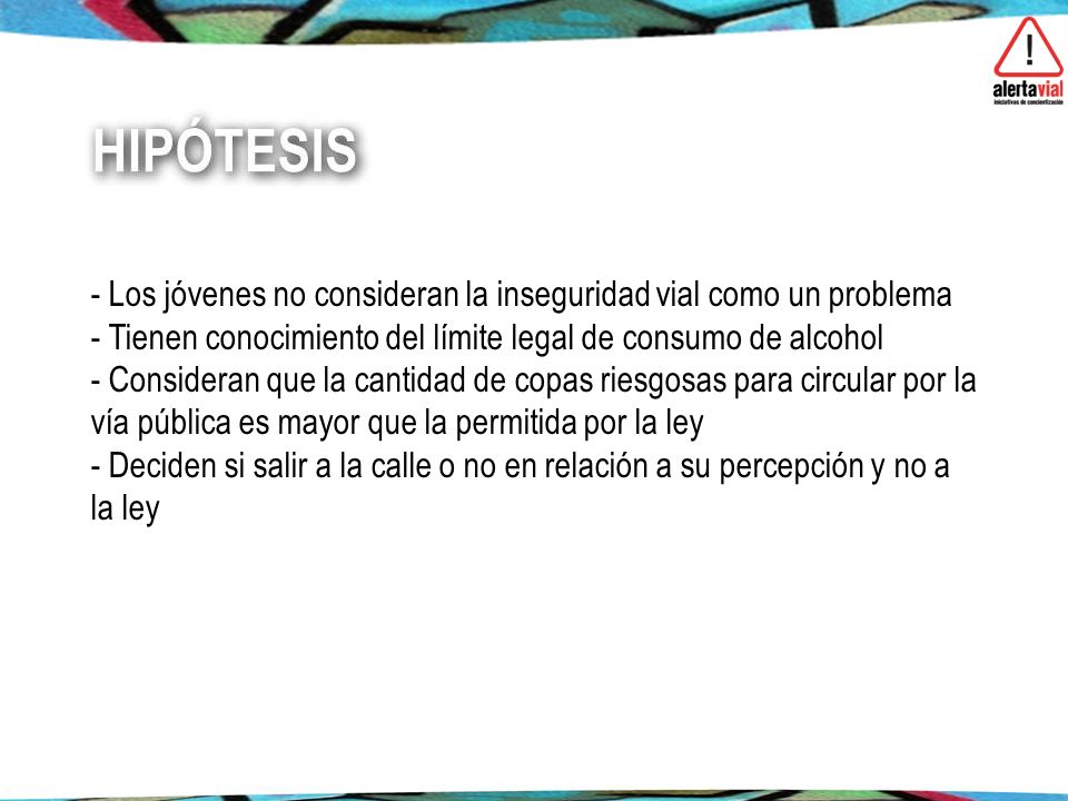 - Los jóvenes no consideran la inseguridad vial como un problema