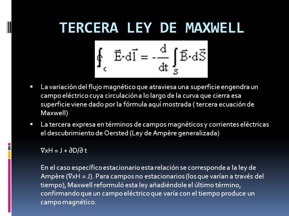 TERCERA LEY DE MAXWELL