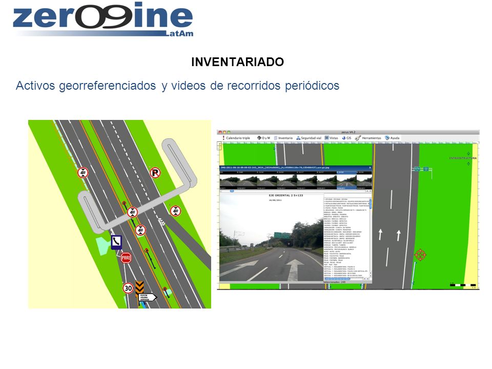 Activos georreferenciados y videos de recorridos periódicos