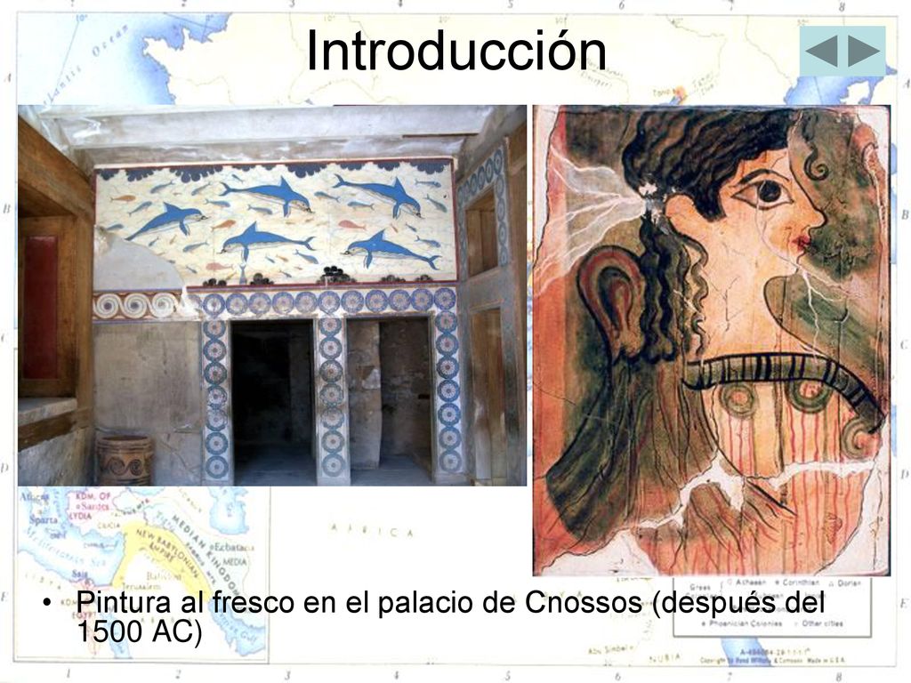Introducción Pintura al fresco en el palacio de Cnossos (después del 1500 AC)