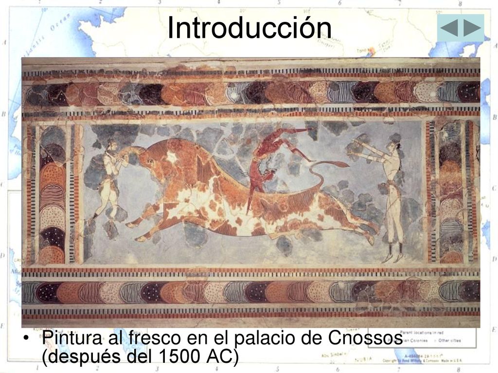 Introducción Pintura al fresco en el palacio de Cnossos (después del 1500 AC)