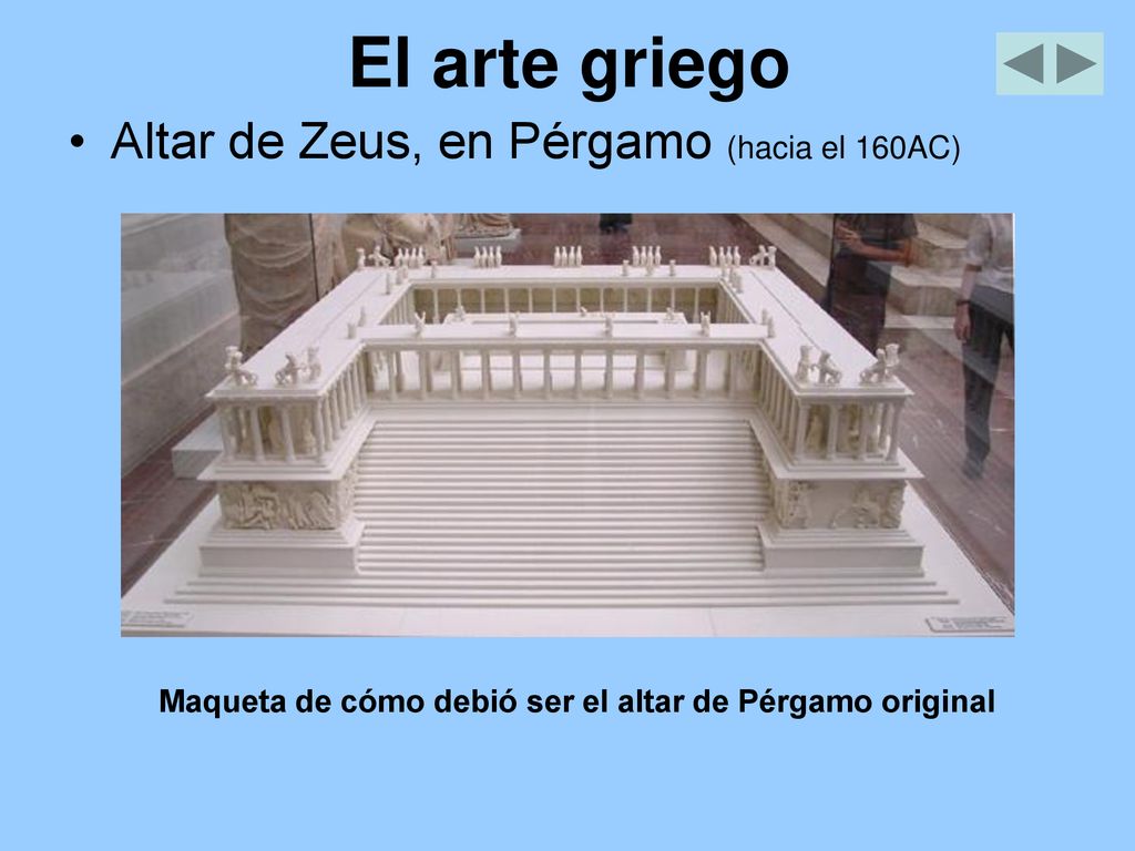 El arte griego Altar de Zeus, en Pérgamo (hacia el 160AC)