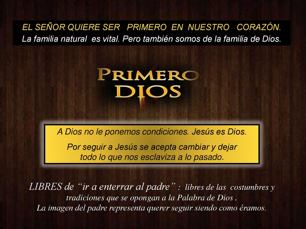 EL SEÑOR QUIERE SER PRIMERO EN NUESTRO CORAZÓN.