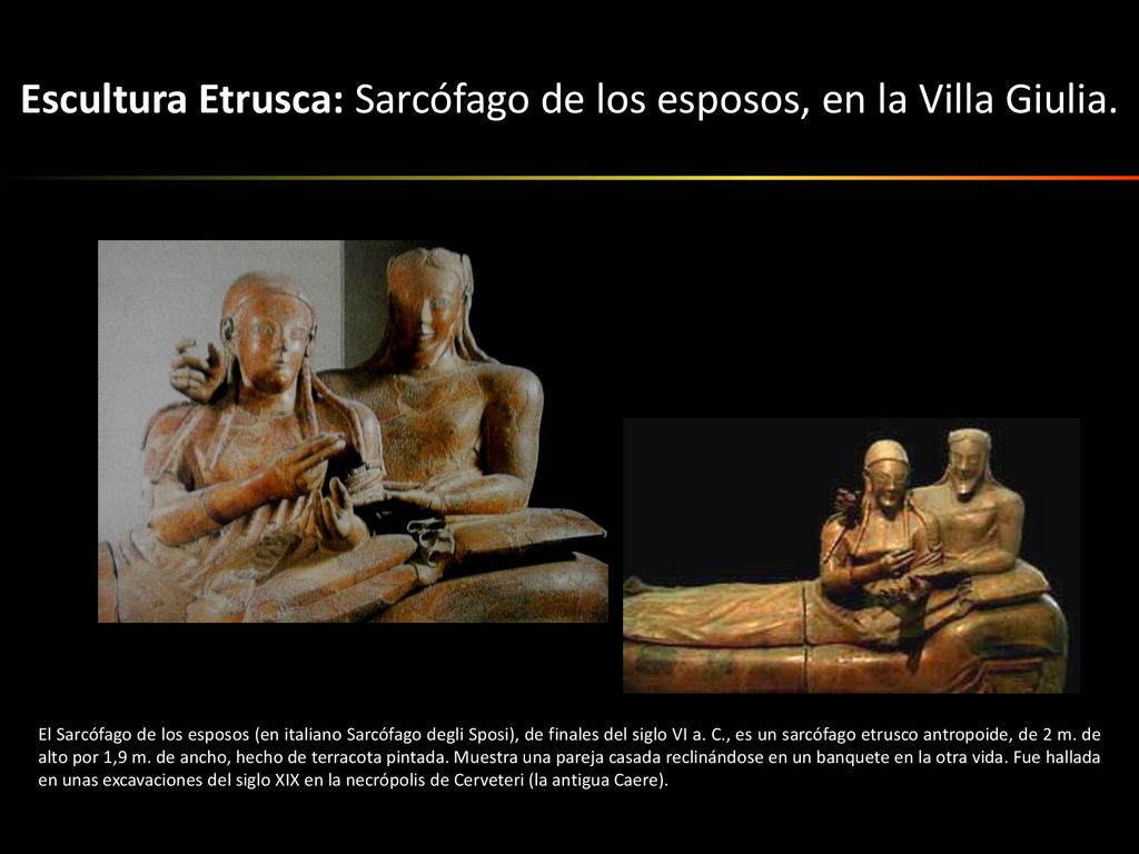 Escultura Etrusca: Sarcófago de los esposos, en la Villa Giulia.