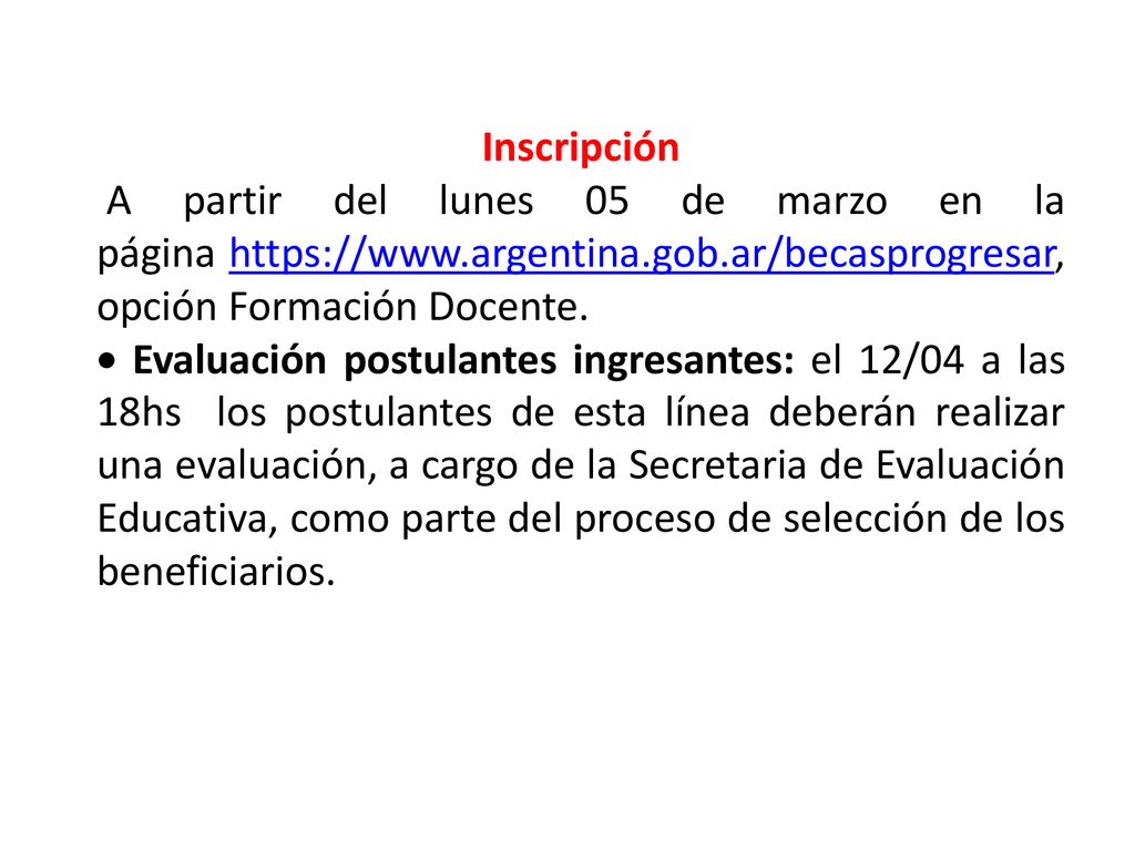 Inscripción A partir del lunes 05 de marzo en la página