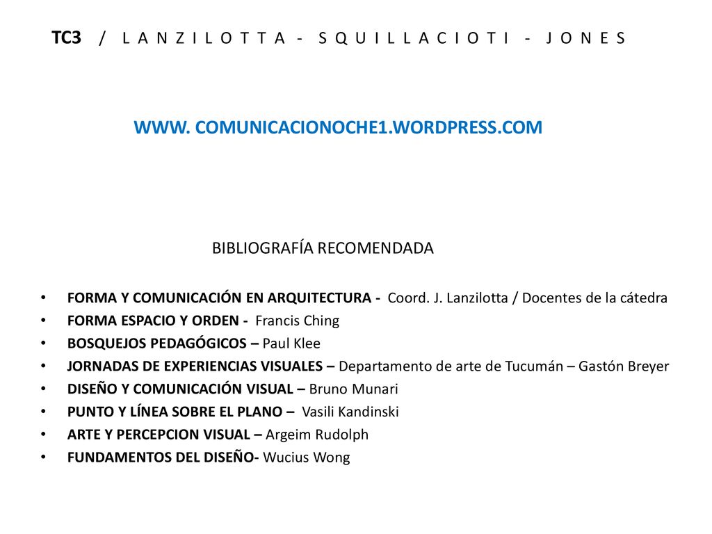 TC3 / L A N Z I L O T T A - S Q U I L L A C I O T I - J O N E S
