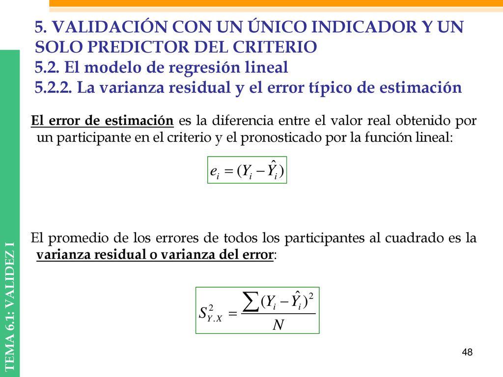 5. VALIDACIÓN CON UN ÚNICO INDICADOR Y UN SOLO PREDICTOR DEL CRITERIO