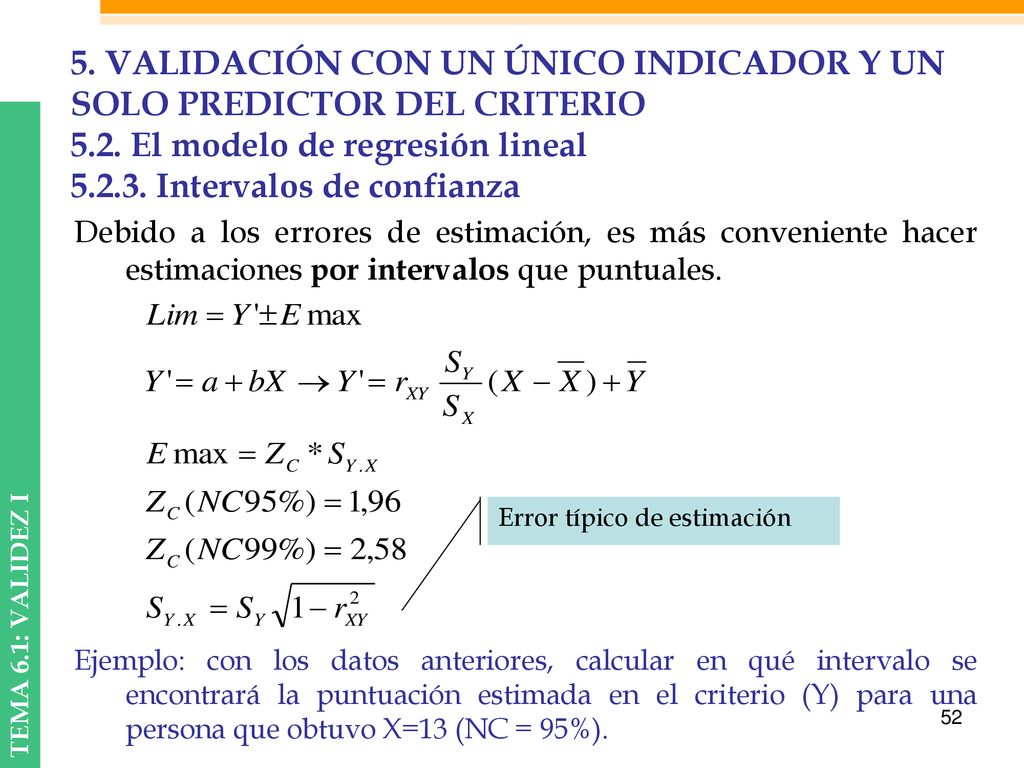 5. VALIDACIÓN CON UN ÚNICO INDICADOR Y UN SOLO PREDICTOR DEL CRITERIO