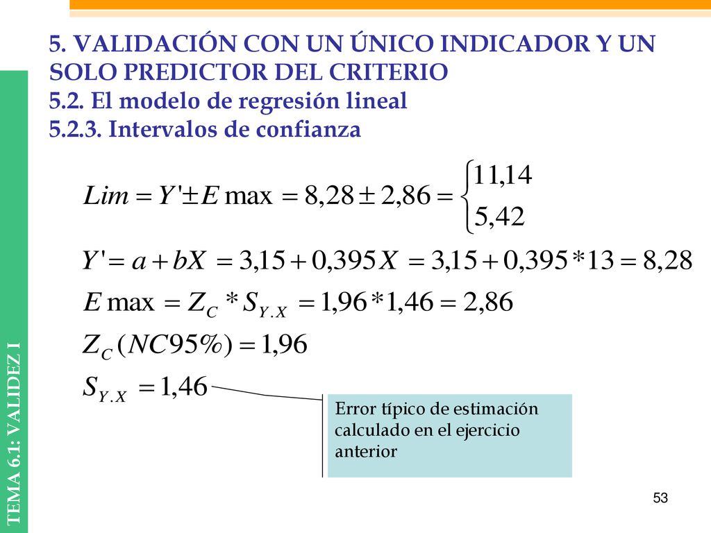 5. VALIDACIÓN CON UN ÚNICO INDICADOR Y UN SOLO PREDICTOR DEL CRITERIO