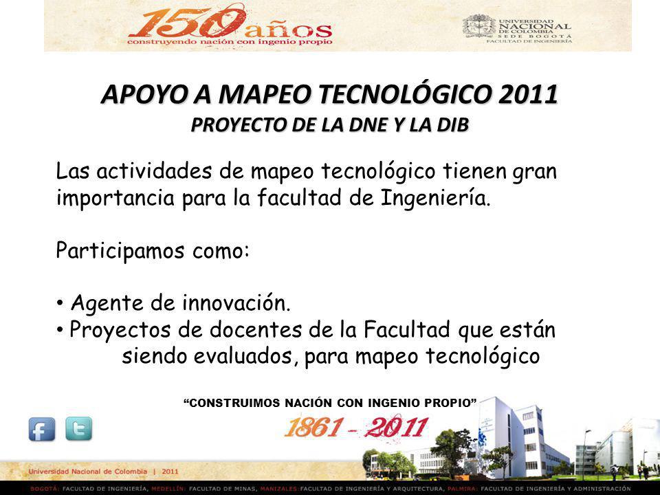 APOYO A MAPEO TECNOLÓGICO 2011 PROYECTO DE LA DNE Y LA DIB