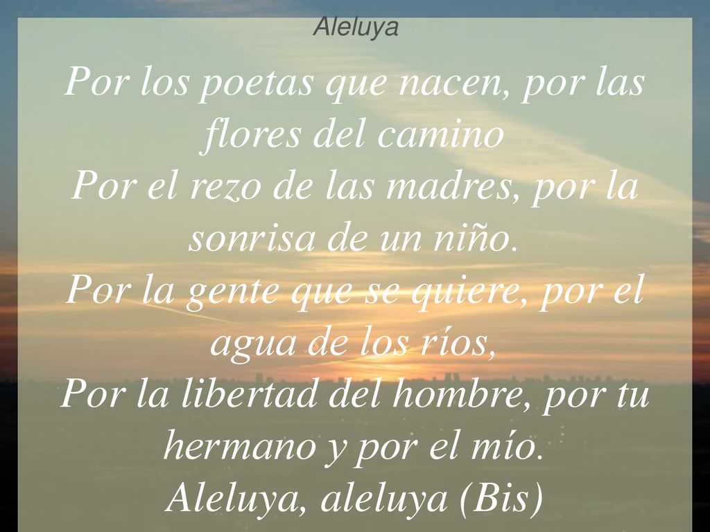 Por los poetas que nacen, por las flores del camino