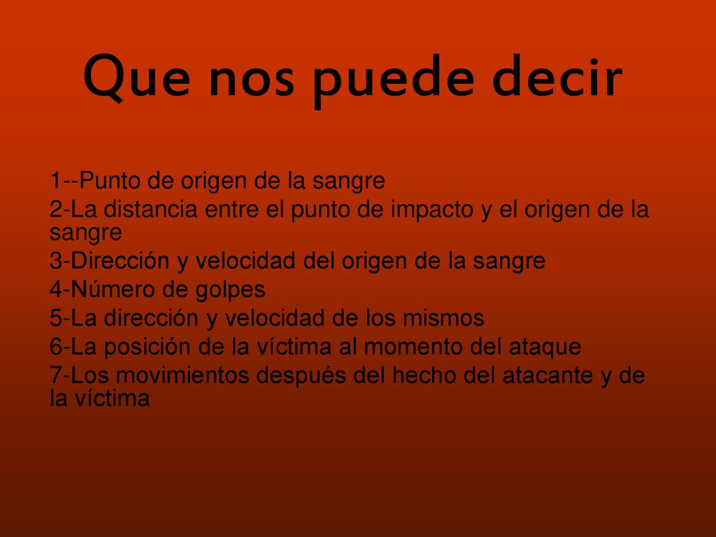 Que nos puede decir 1--Punto de origen de la sangre