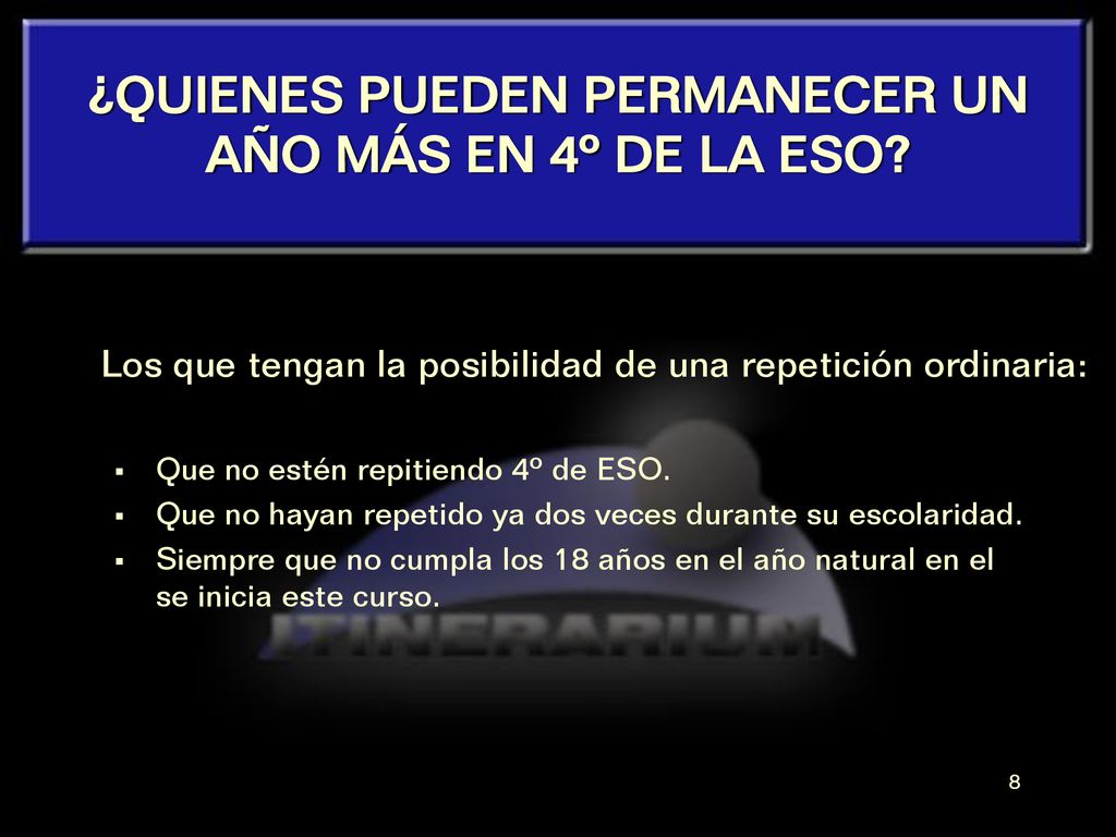 ¿QUIENES PUEDEN PERMANECER UN AÑO MÁS EN 4º DE LA ESO