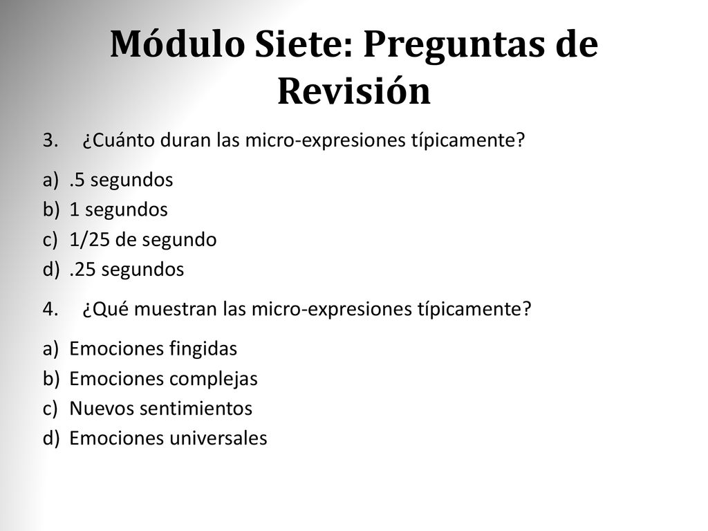 Módulo Siete: Preguntas de Revisión