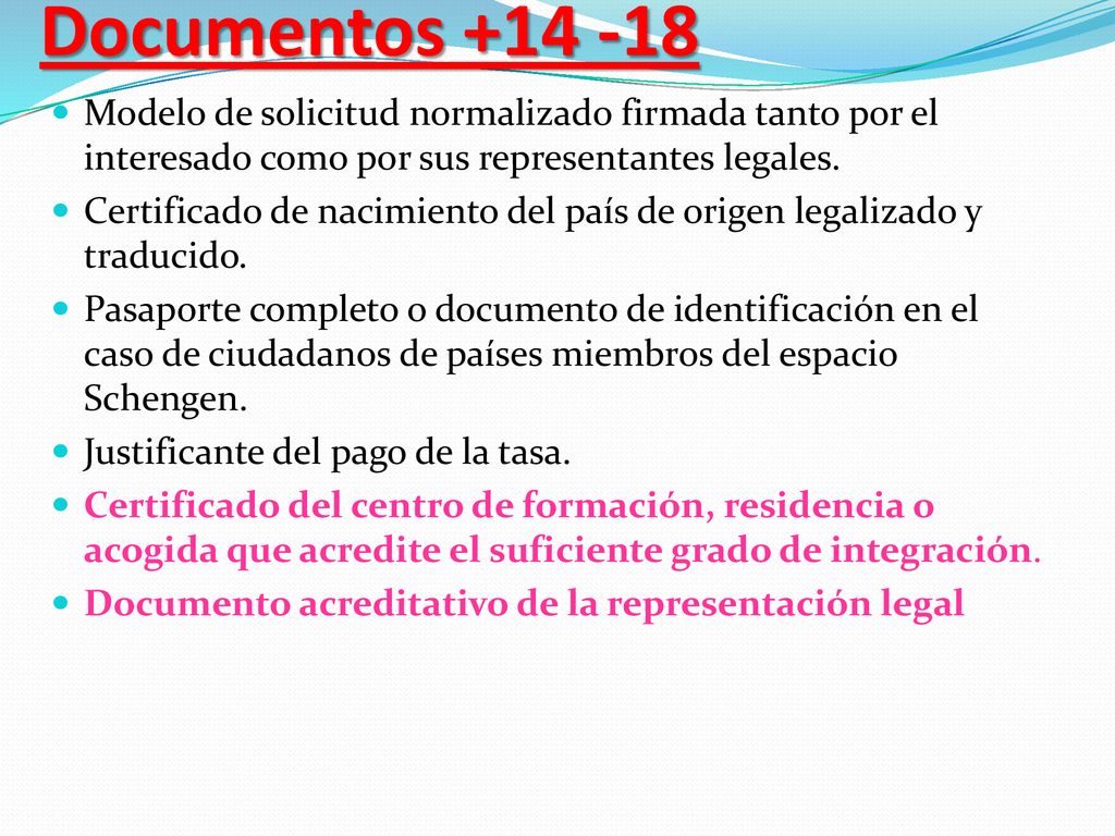 Documentos Modelo de solicitud normalizado firmada tanto por el interesado como por sus representantes legales.