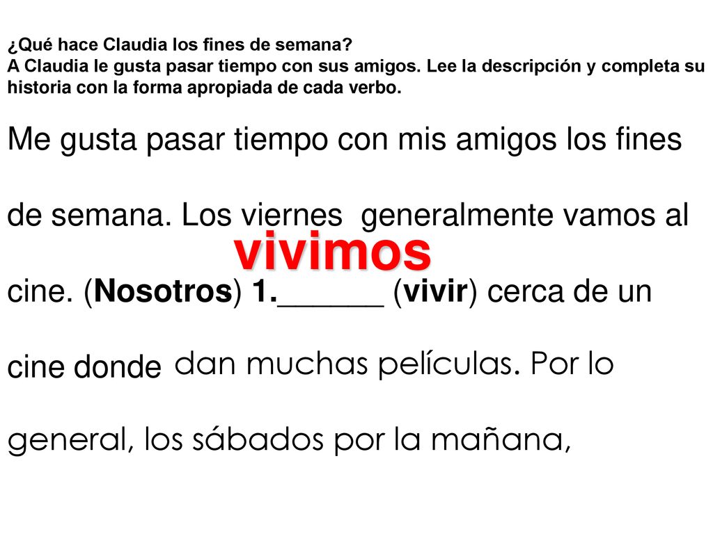 vivimos Me gusta pasar tiempo con mis amigos los fines
