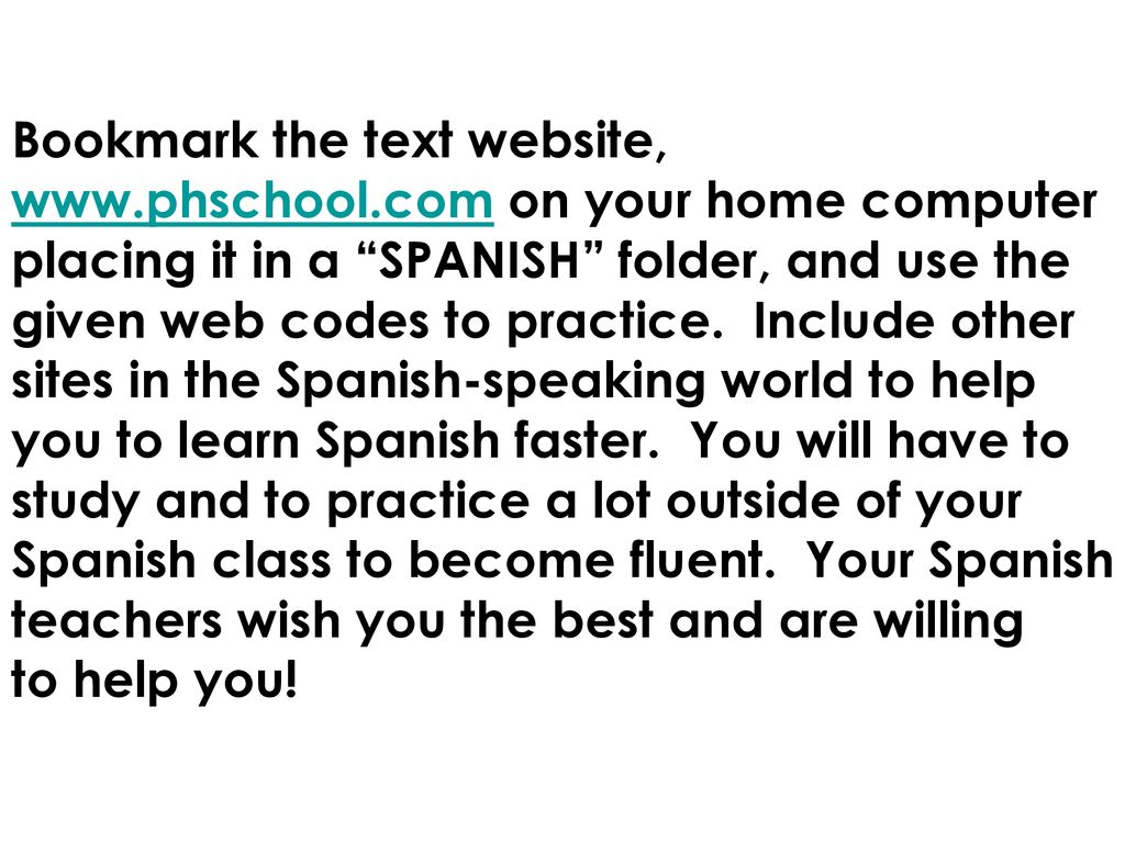 Bookmark the text website,   on your home computer