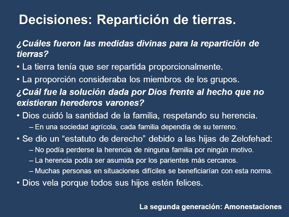 ¿Cuáles fueron las medidas divinas para la repartición de tierras